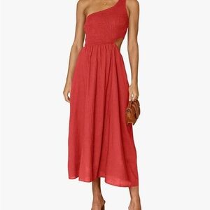 Elegant Red One-Shoulder Dress